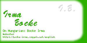 irma bocke business card